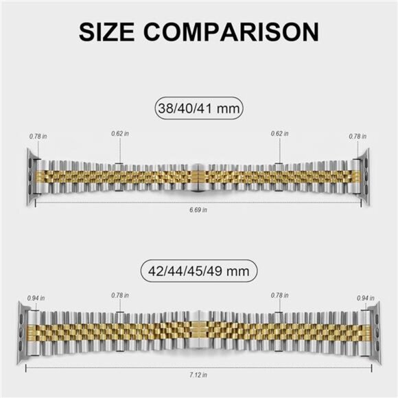 Compatible with Apple Watch Band Series 9 49mm 45mm 44mm 42mm, Stainless Steel